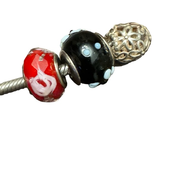 Pandora 925 ALE Sterling Silver Barrel Clasp Snake Chain  Charm Bracelet - Picture 9 of 13